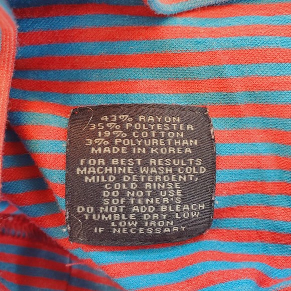 Oliver Ridley Mens 1/4 Zip Striped Pullover Long Sleeve Golf Top Sz M Pink Blue - Picture 8 of 8